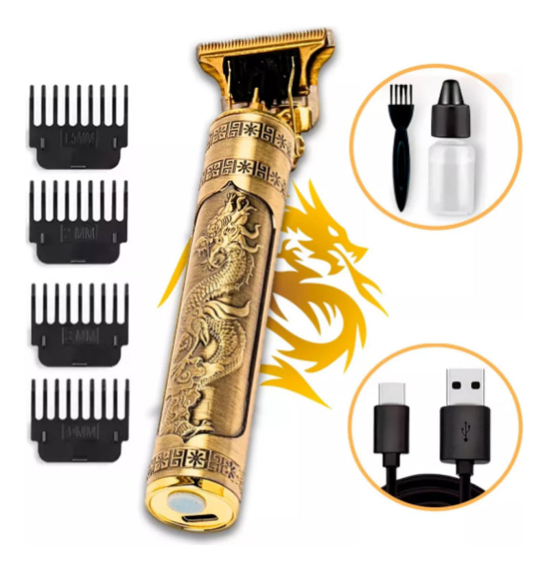 Maquina Acabamento Profissional Cabelo Barba Sem Fio Premium Cor Dourado Kamufla