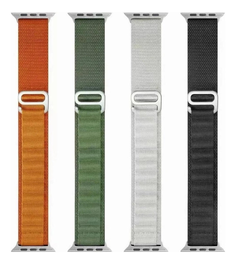 Pulseira Alpine para apple watch ultra 49mm/45mm/44mm/42mm de larguras feita em nylon/ elastano fivela (g-hook loop) cor preto comprimento total 21