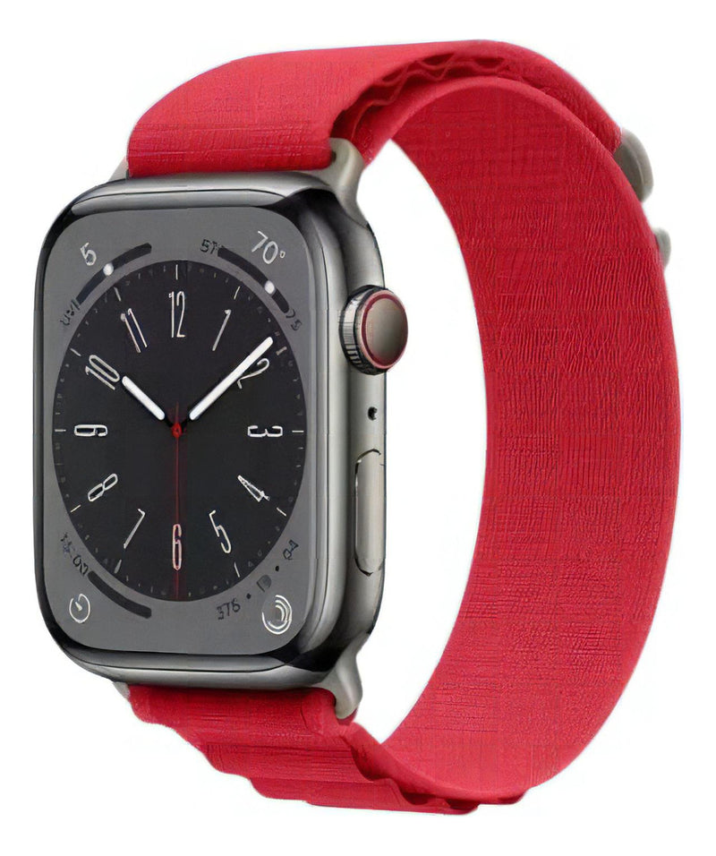 Pulseira Alpine para apple watch ultra 49mm/45mm/44mm/42mm de larguras feita em nylon/ elastano fivela (g-hook loop) cor preto comprimento total 21