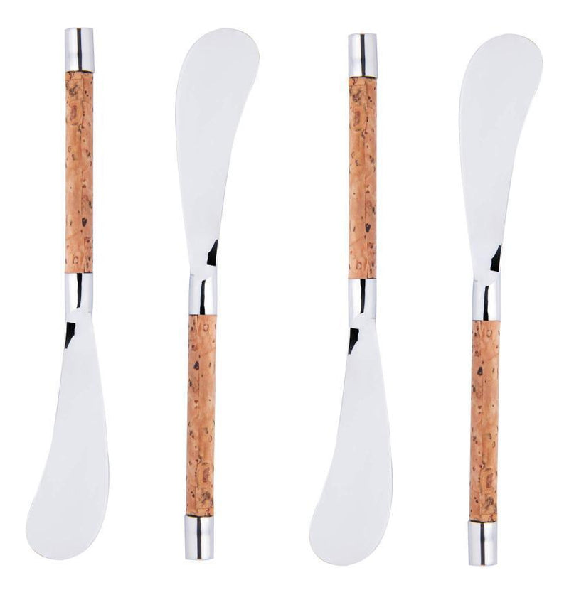 4 Espátulas Wolff De Aço Inox Com Cabo De Cortiça