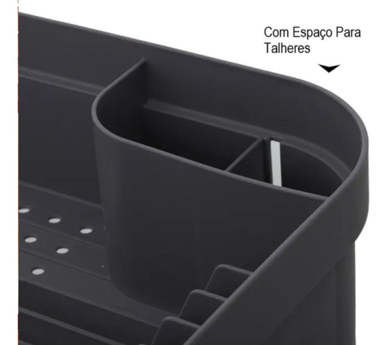 Escorredor De Louça Com Porta Talheres Pratos Bancada Ou Cor Branco