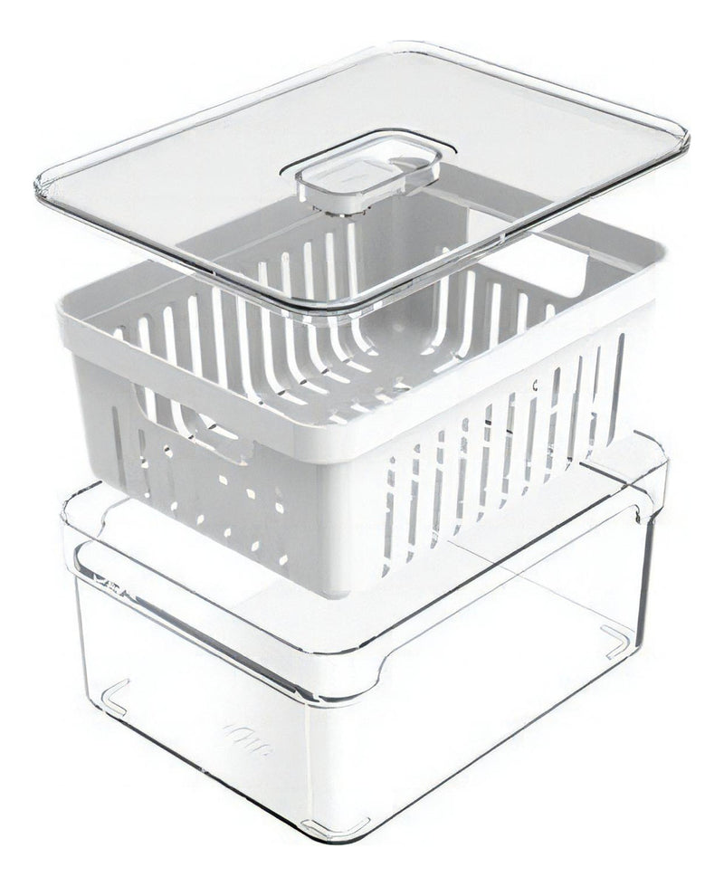 Organizador De Geladeira Ervas Frutas Legumes Clear Fresh Com Cesto 2,2l Ou OF 450