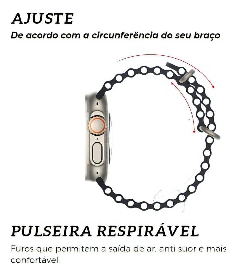 Pulseira Oceano Para Apple Watch Ultra 49mm Cor Lilás