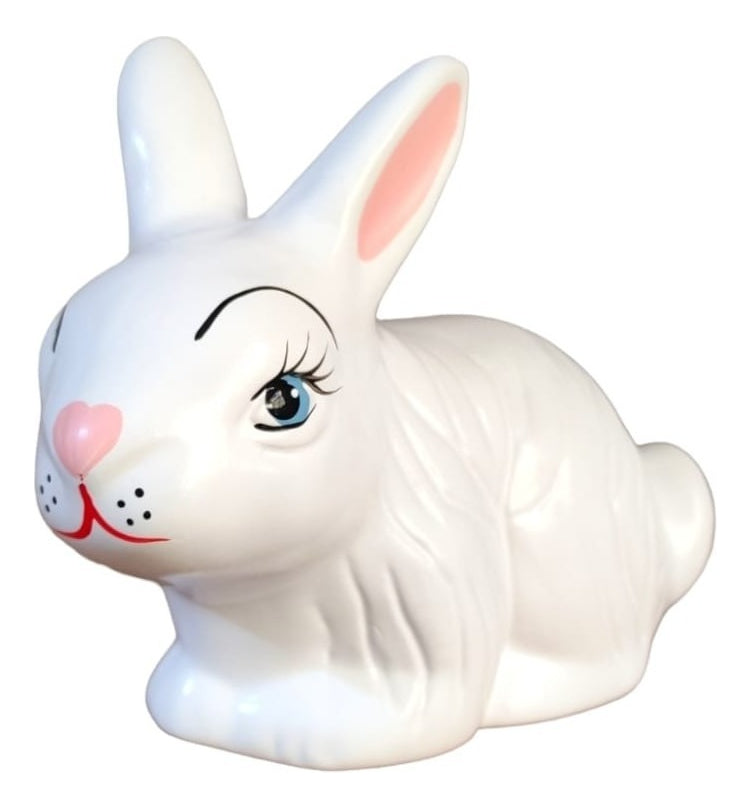 Casal De Coelho Enfeite E Decoração De Jardim Ceramica Cor Branco