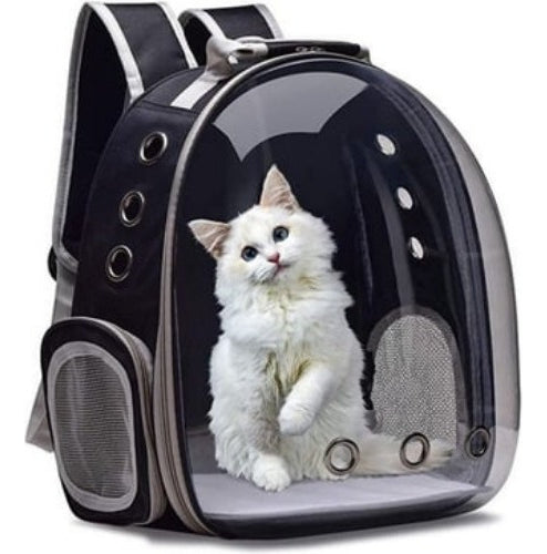 Mochila Pet visão panorâmica inteligente segurança ventilação cor preto com conforto premium