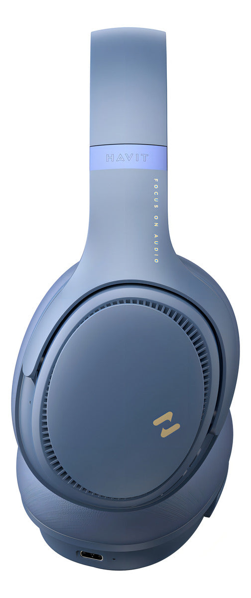 Headset Gamer Havit H630bt Bluetooth 5.3 On-ear 3d 55h Cor Azul