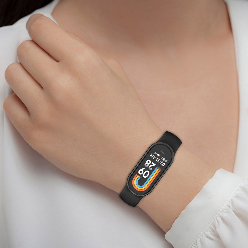 Pulseira De Silicone Trava Metal Sport Para Xiaomi Mi Band 9 Cor Vermelho