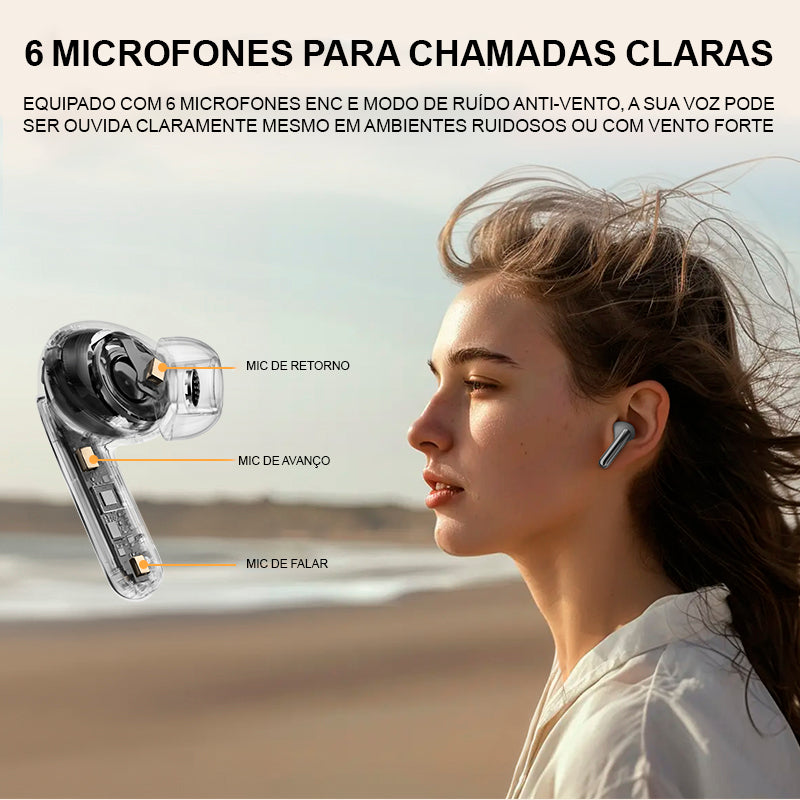 Fone De Ouvido Qcy Ht08 Melobuds Pro Anc Conexão Multiponto Cor Branco