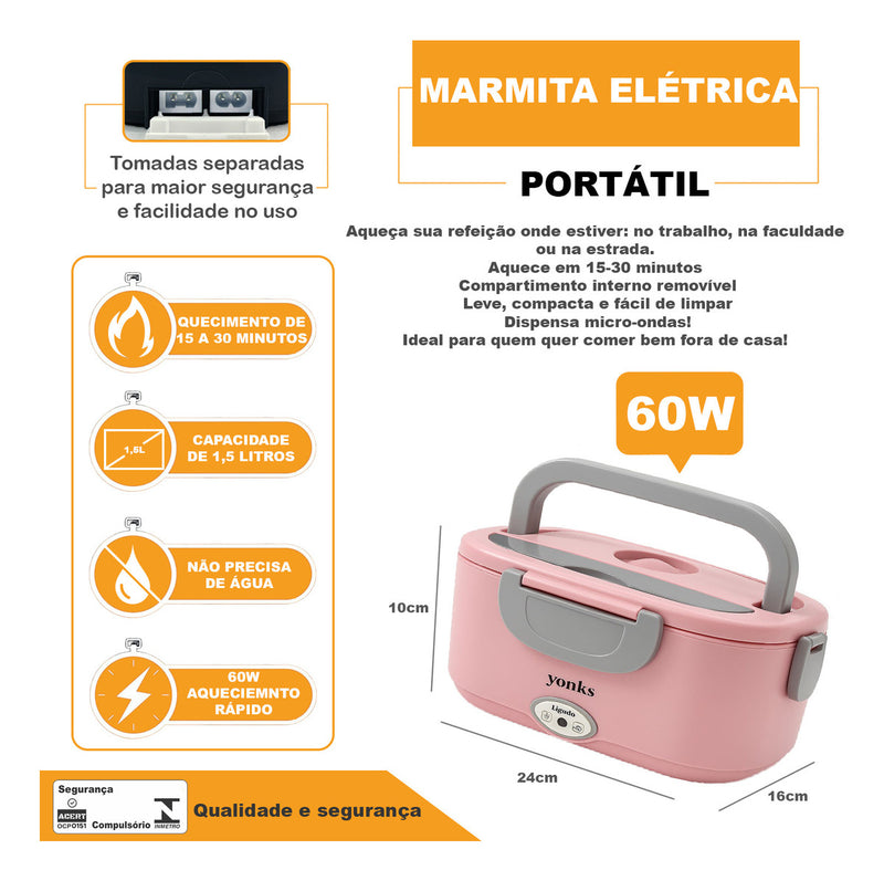 Marmita Elétrica Yonks Bivolt Carro/casa 12v/24v E 110v/220v