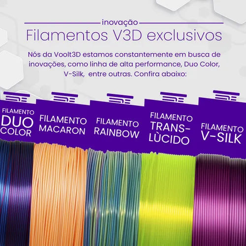 Voolt3D PLA Filamento 1.75mm Premium 1kg Cor Bege Caucasiano