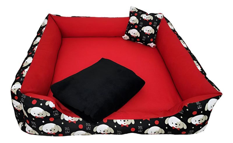Cama Cachorro 70x70 Cama Pet Pra Cachorro Grande + Manta Cor Marrom De Coroinhas