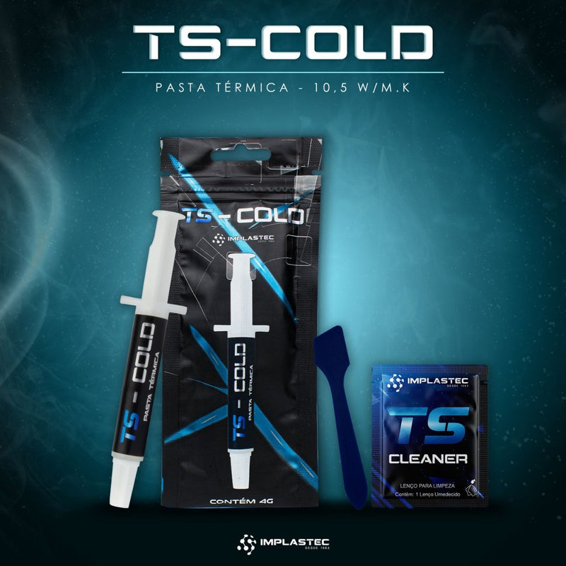 Pasta Térmica Implastec Ts Cold 4g, Espátula + Sachê Cleaner