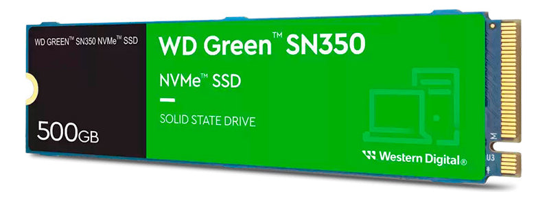 Ssd M.2 500gb Wd Green Sn350 2280 Nvme Pcie Gen 3.0 Wds500g2g0c Velocidade De Leitura 2400mb/s Para Pc E Notebook Cor Verde