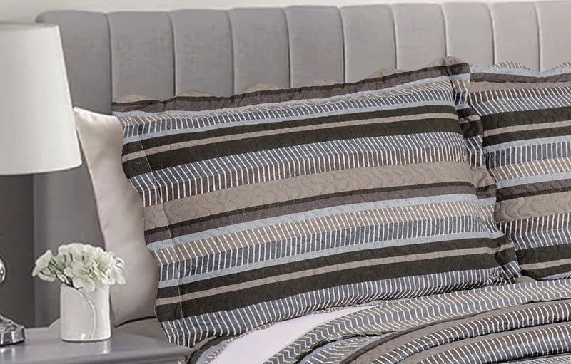 Kit Cobre Leito Colcha King Patchwork Evolution Dupla Face 3 pçs Camesa