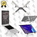 Suporte De Notebook Articulado Dobrável Ergonomico Em Aluminio Prateado Rishon