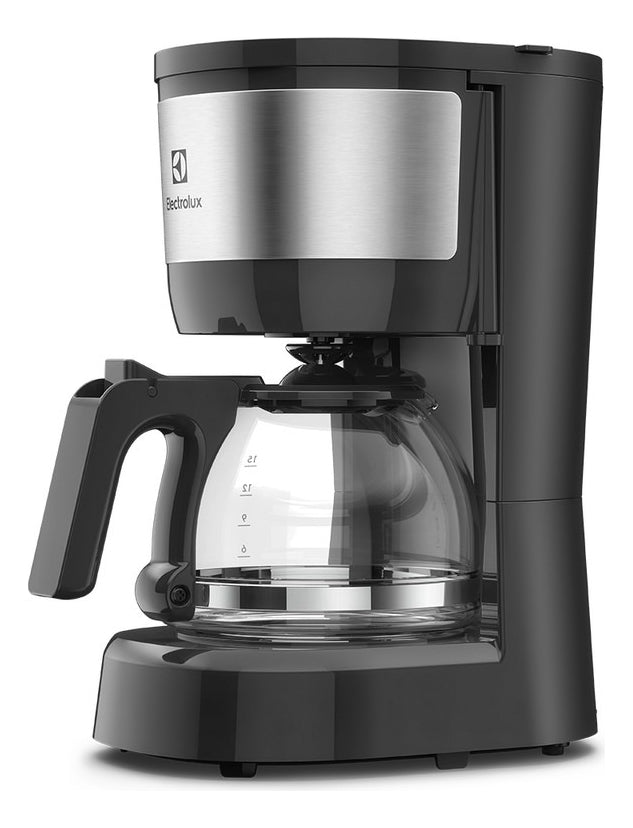 Cafeteira Elétrica Electrolux Jarra vidro, acabamento inox filtro Permanente Removível Sistema Corta Pingos Capacidade 15 xicaras 600ml ECM10