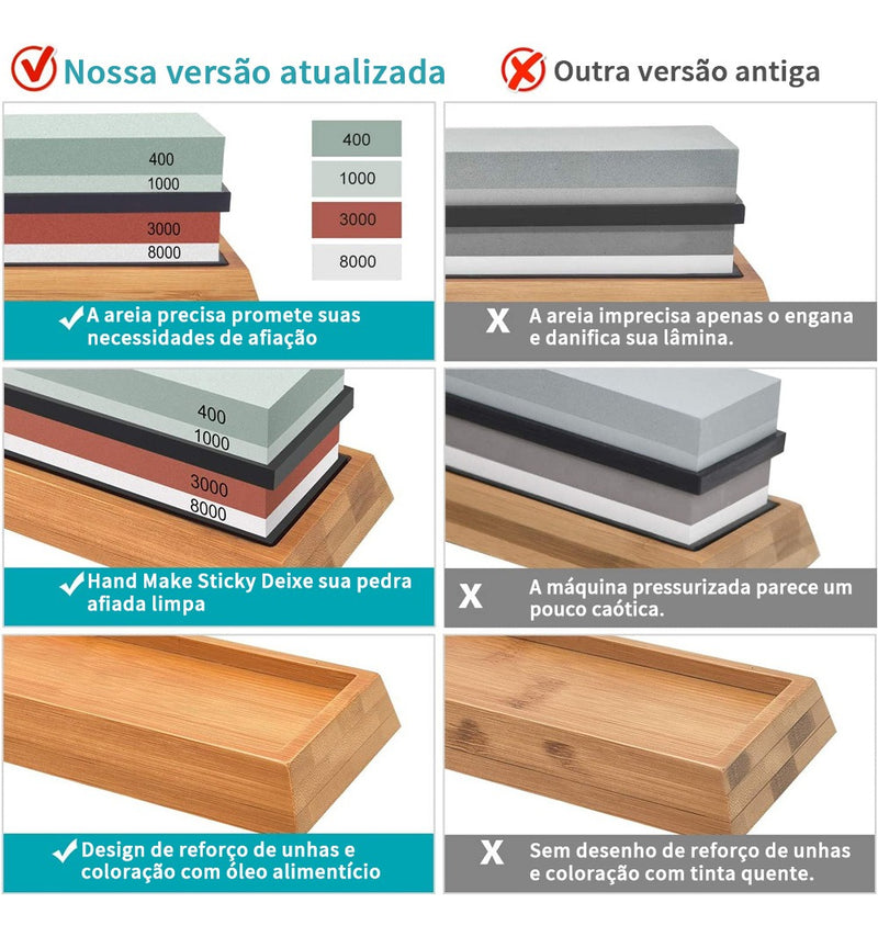 400/1000 3000/8000 Pedra De Moagem Dupla Face + Couro