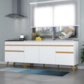 Kit 2 Balcões - Gabinete para Pia 1,50 e Balcão para Cooktop 70cm Veneza GW Multimóveis MP2073 Branco