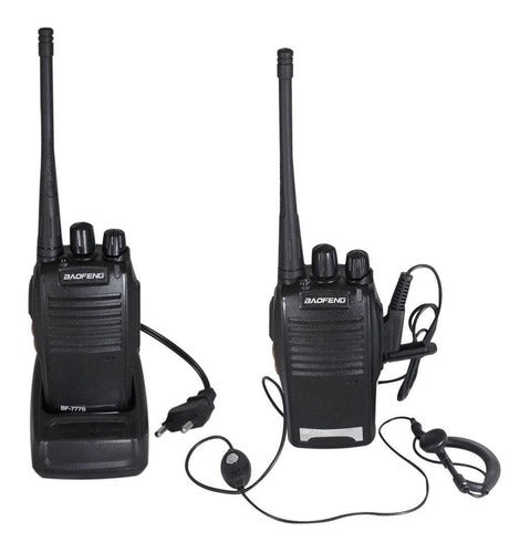 Par Radio 777s Vhf/uhf 16 Canais Comunicador Profissional Cor Preto