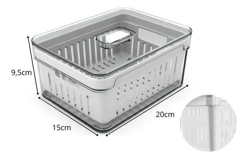 Organizador De Geladeira Ervas Frutas Legumes Clear Fresh Com Cesto 2,2l Ou OF 450
