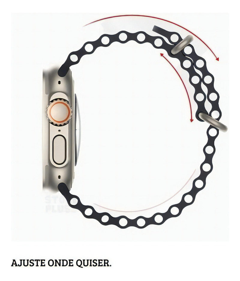 Pulseira Oceano Para Apple Watch Ultra 49mm Cor Rosa-claro