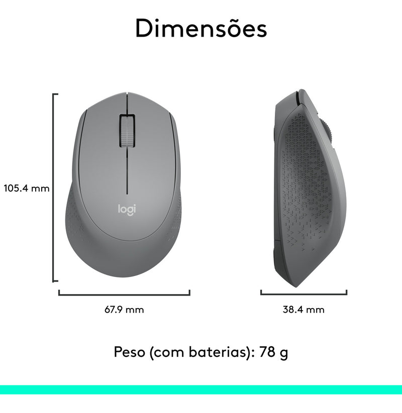 Mouse Logitech M280 S/fio Rc Nano Vermelho