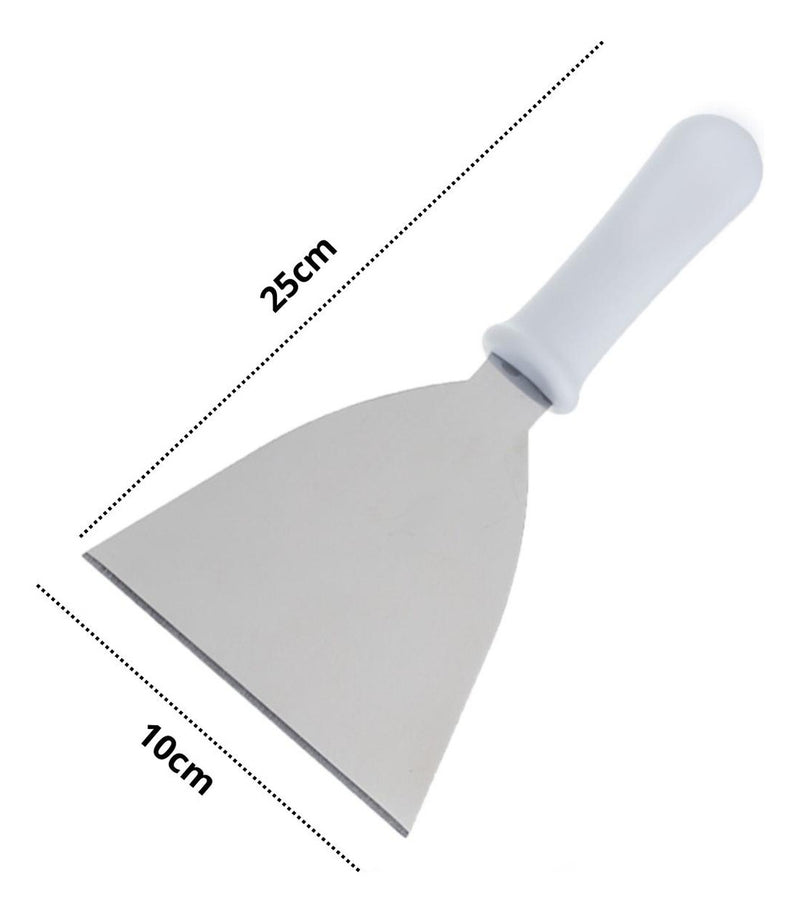 Kit 2 Espatula Reta 10cm Chapeira Hambugueria Aco Inox MFL
