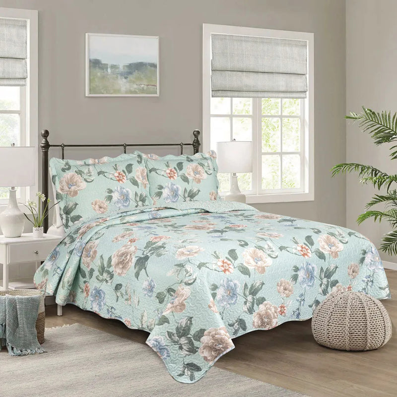 Kit Cobre Leito Colcha King Patchwork Evolution Dupla Face 3 pçs Camesa