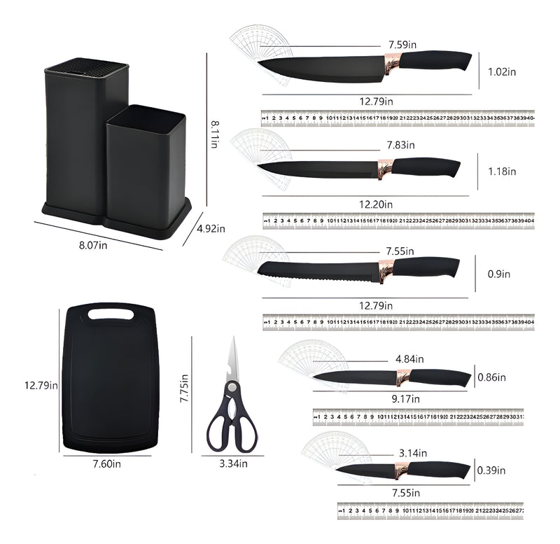Kit Conjunto 19 Pçs De Utensílios Facas Silicone E Plástico