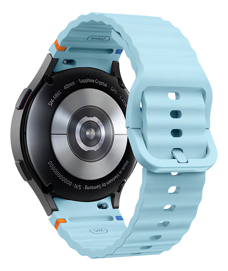 Pulseira De Silicone Ridge 3 Cores 123-alc-07 Marca 123smart Compavel Com Samsung Galaxy Watch 4 5 6 7 Fe 40mm 42mm 43mm 44mm 45mm 46mm 47mm Classic Pro - Cor Preto