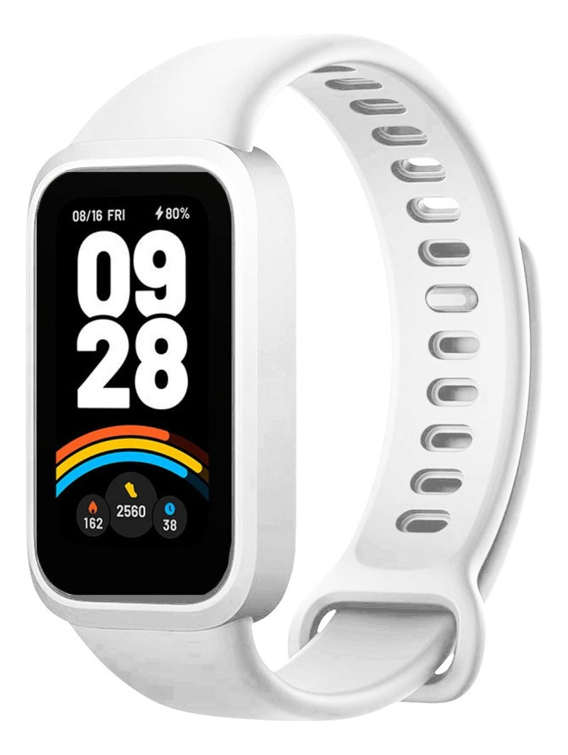 Pulseira 2em1 Protetora Para Xiaomi Smart Band 9 Active 1.47 Cor Rosa-claro