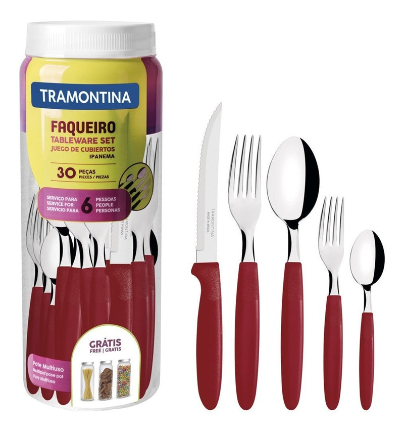 Faqueiro Tramontina Ipanema Inox 24 Pçs Serve Até 6 Pessoas Cor Branco