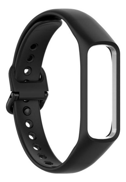 Pulseira Silicone Para Smartwatch Samsung Galaxy Fit2 R220 Cor Preto
