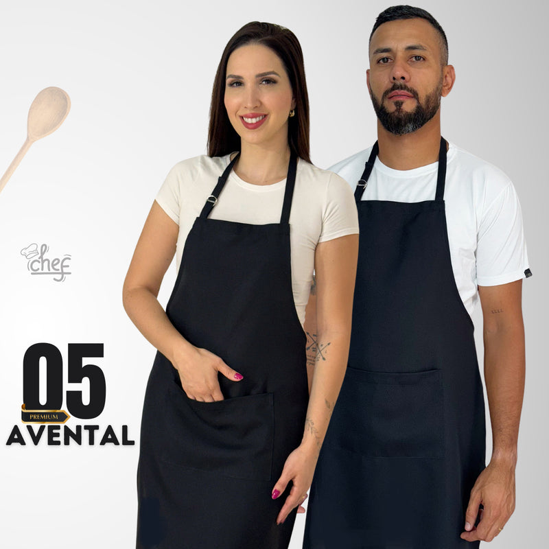 Kit 5 Avental Cozinha Garçom Oxford Restaurante Lachonete