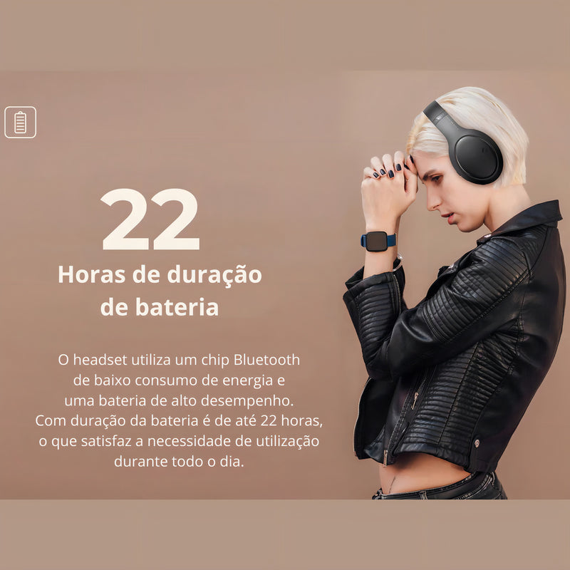Fone De Ouvido Headphone Dapon H02d Bluetooth 5.1 Com Microfone Cor Preto