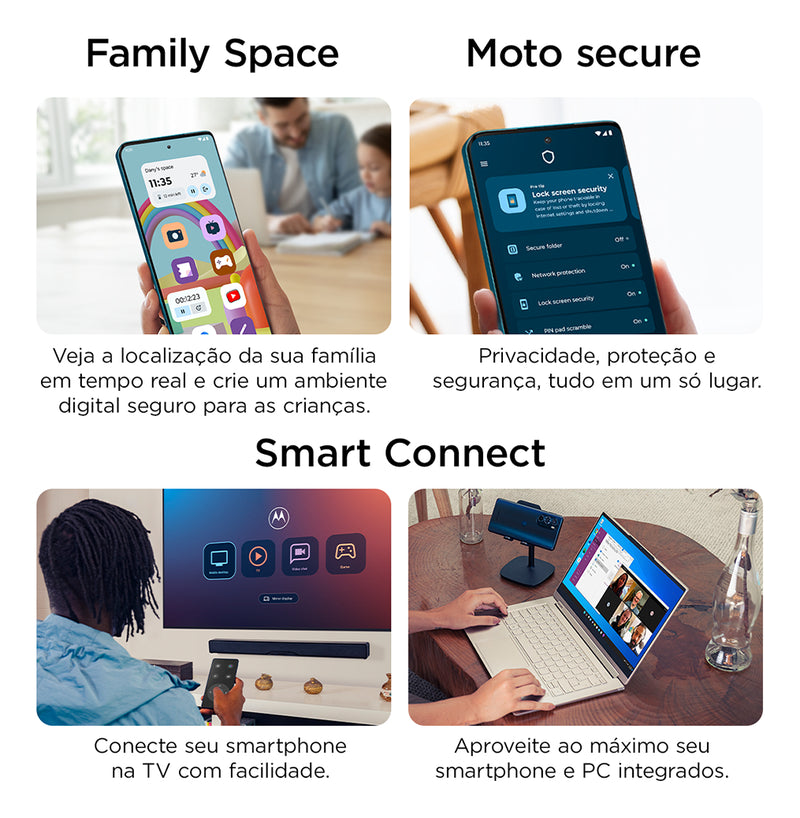 Smartphone Motorola Moto G35 5g - 128gb 12gb (4gb Ram+8gb Ram Boost) E Camera 50mp Com Ai Nfc Tela 6.7 Com Superbrilho - Grafite - Vegan Leather