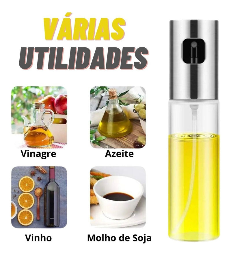 Galheteiro Spray Tempero Azeite Vinagre Borrifador Domeasy Cor Prateado