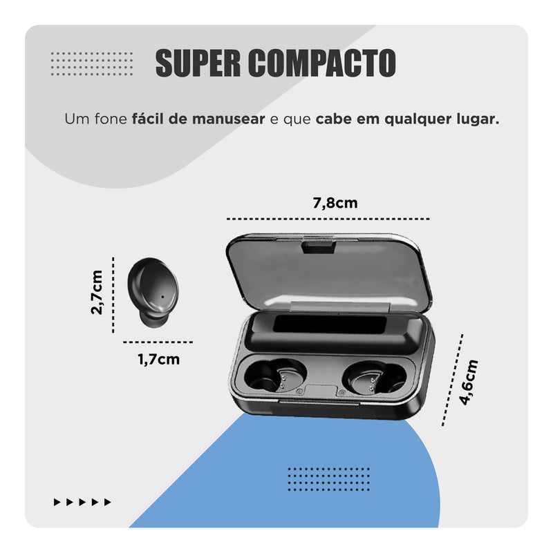 Fone Bluetooth F9-5 Pares Som Imersivo Powerbank Moderno Bateria Longa Duração Compativel Com Todos Celulares
