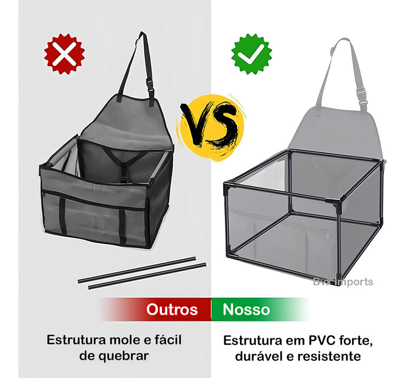 Cadeira Cadeirinha Assento De Pet Carro Transporte Cão Gato Cor Preto