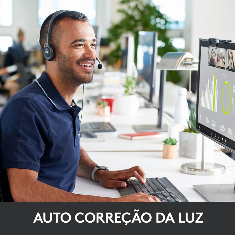 Webcam HD Logitech C270 com Microfone Embutido