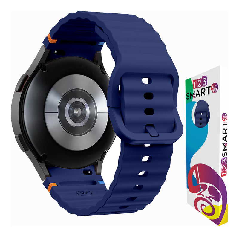 Pulseira De Silicone Ridge 3 Cores 123-alc-07 Marca 123smart Compavel Com Samsung Galaxy Watch 4 5 6 7 Fe 40mm 42mm 43mm 44mm 45mm 46mm 47mm Classic Pro - Cor Preto