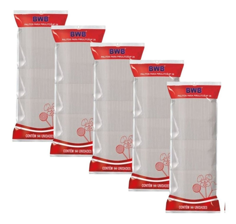 250 Palitos Para Pirulito Topper De Bolo Transparente 28c...