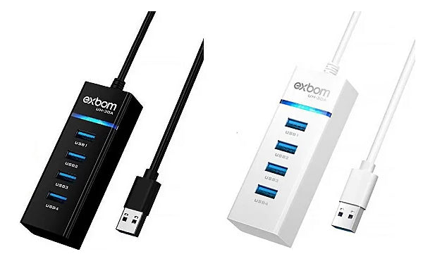 Exbom UH-30A hub USB 3.0 extensor preto