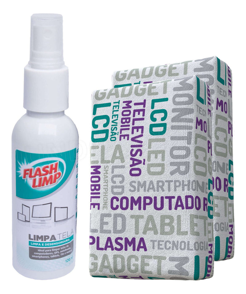 Kit Limpa Telas Celular Tv Computador Notebook Flash Limp
