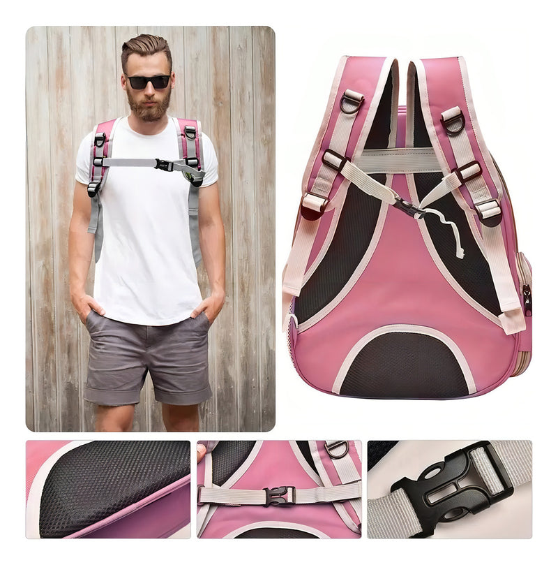 Mochila Para Carregar Gatos Com Capsula Bolha Transparente Cor Cinza