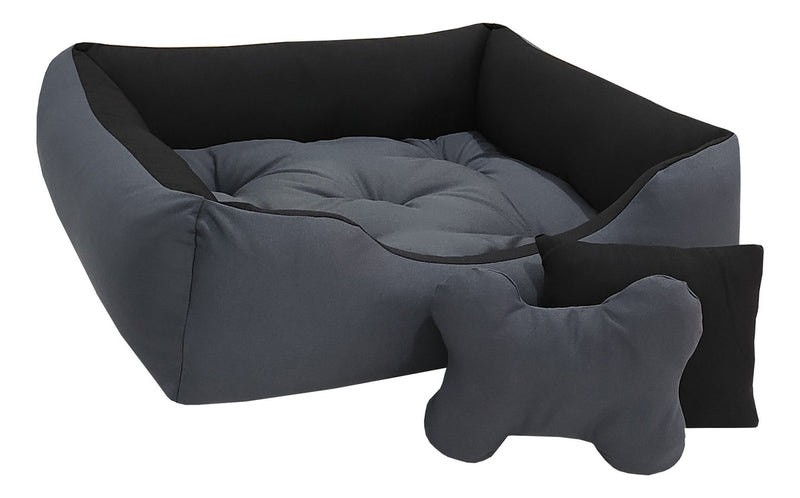Cama Com Bordas Ana Pet Ibitinga Cor Preto/Vermelho