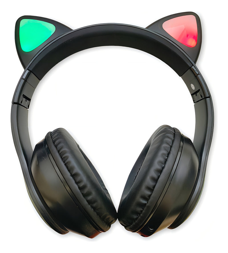 Fone Gatinho Sem Fio Com Led Bluetooth Infantil Meninas Gato