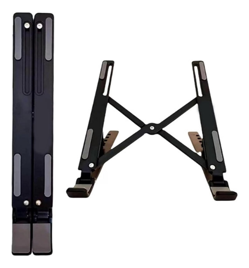Suporte De Notebook Articulado Dobrável Ergonomico Em Aluminio Prateado Rishon
