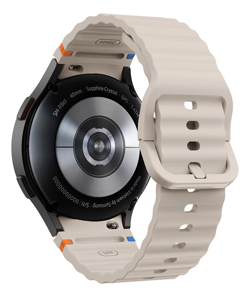 Pulseira De Silicone Ridge 3 Cores 123-alc-07 Marca 123smart Compavel Com Samsung Galaxy Watch 4 5 6 7 Fe 40mm 42mm 43mm 44mm 45mm 46mm 47mm Classic Pro - Cor Preto