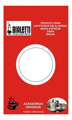 3x Reparo Anel Borracha Bialetti Vedação Moka Express 3 Xíc